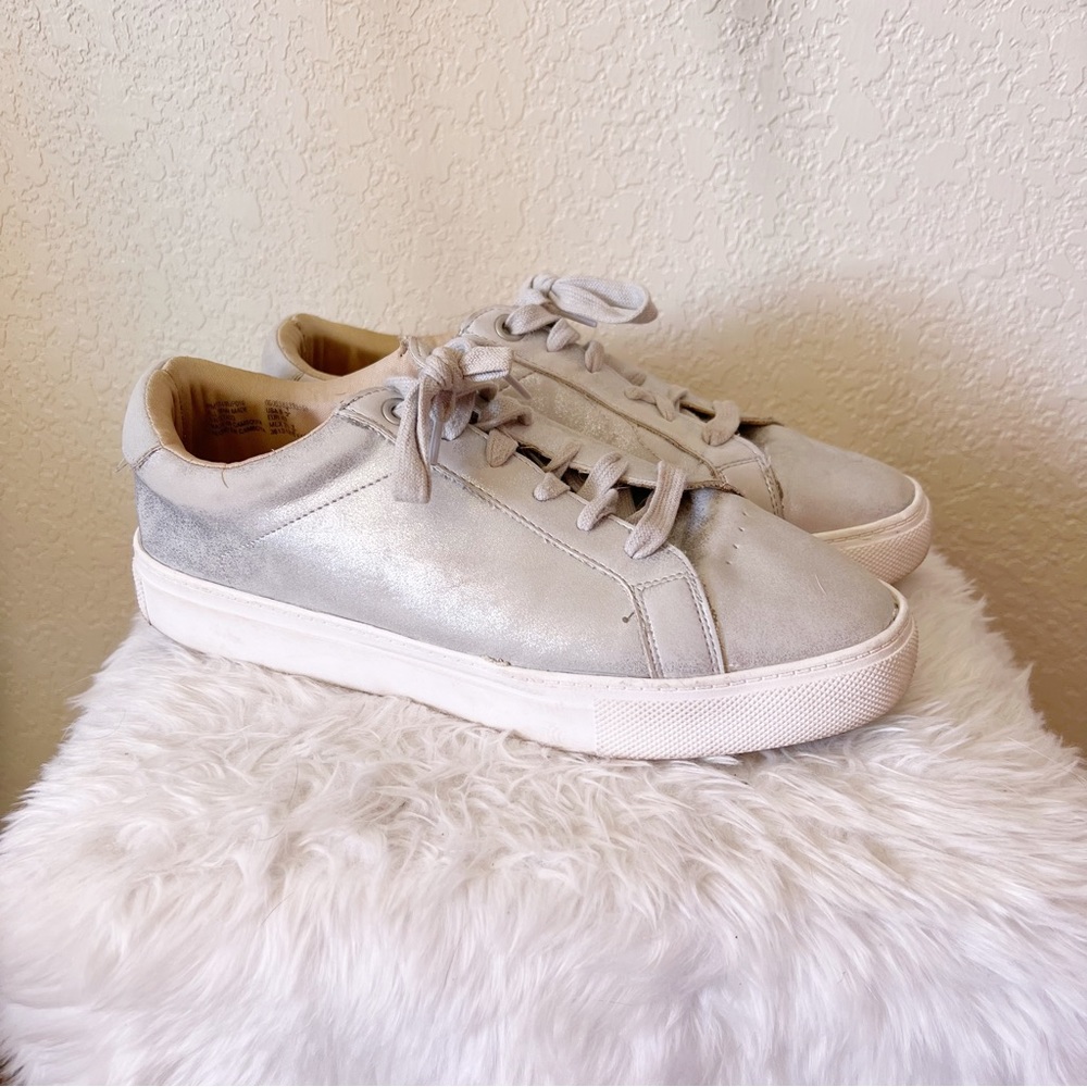 Silver Metallic Chunky Lace Up Shoes